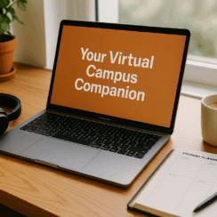 image of laptop with "Your Virtual College Companion"