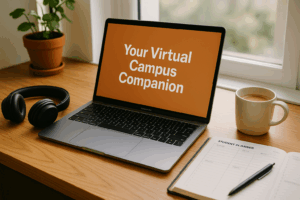 image of laptop with "Your Virtual College Companion"