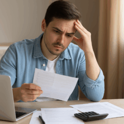 Male student worried ove hidden costs of online learning